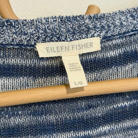 Eileen Fisher Scoop Neck Denim-Look Top/Lightweight Sweater - L - Picture 5 of 8